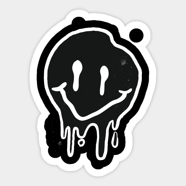 Black Melting Smiley Smileys Sticker Teepublic You may need to keep dipping your tool in the nail polish so it doesn't scrape your nail. black melting smiley