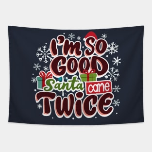 Santa Came Twice Tapestry