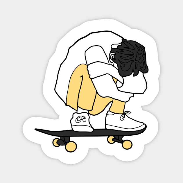 Skateboard boy Magnet by Nollia