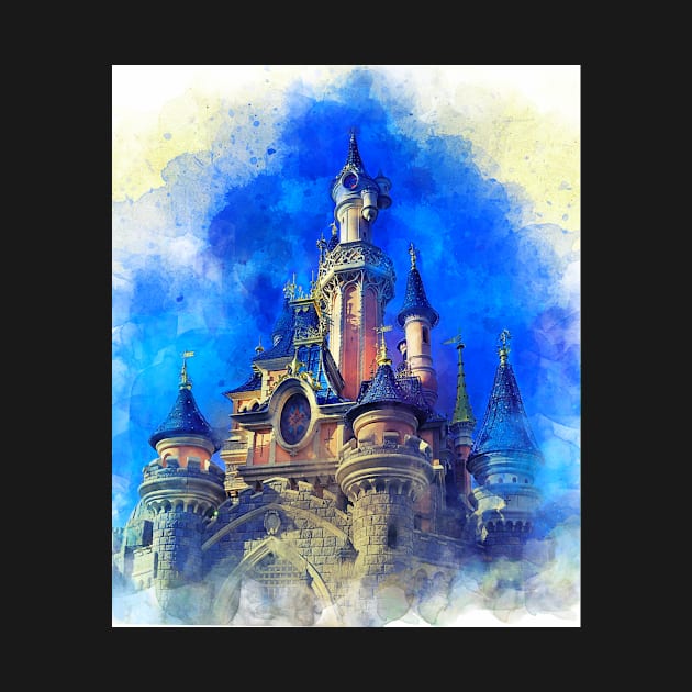 Fantasy castle - Watercolor artwork by ViralAlpha