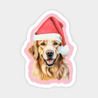 Golden Retriever Santa Magnet