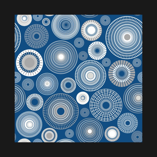 white circles on classic blue by colorofmagic