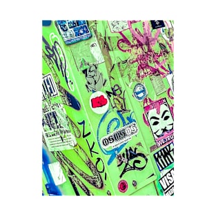 Green Graffiti Street Art Sticker Tag NYC T-Shirt