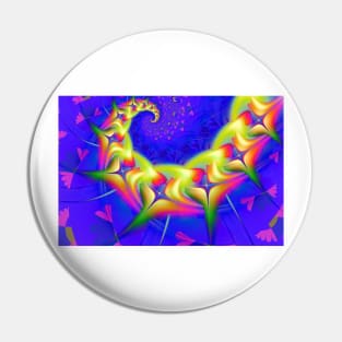 Colorful Abstract Fractal Spiral Pin