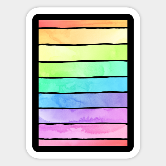 Summer Sorbet Rainbow Stripes - Rainbow - Sticker