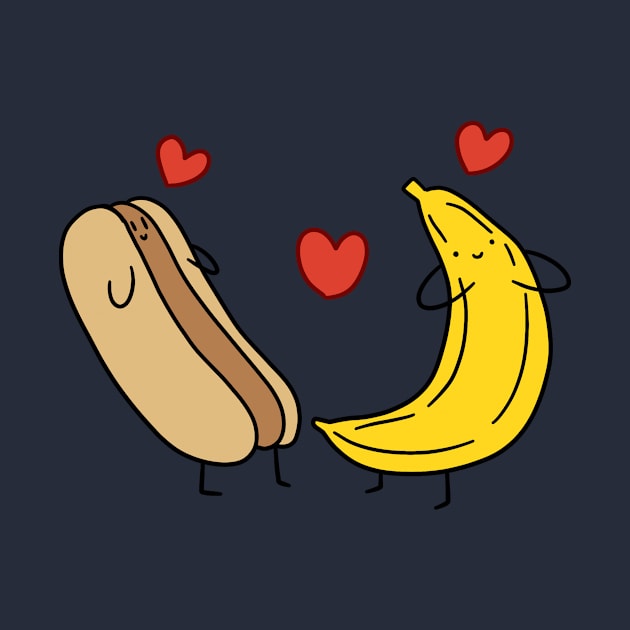 Hotdog and Banana Love by saradaboru