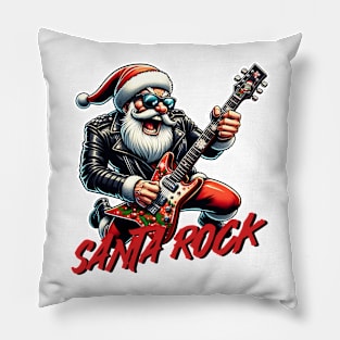 Santa Rock Christmas Pillow