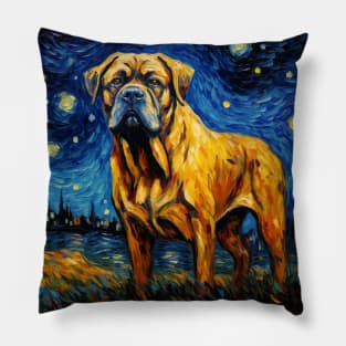 Boerboel in Starry Night style Pillow