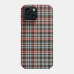 Tartan - Pink, Blue and Dust on a brown background Phone Case