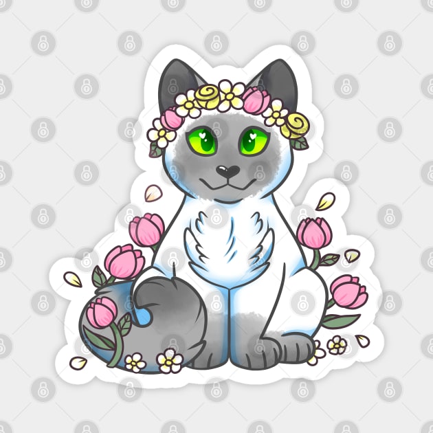 Flower Crown Kitty Magnet by leashonlife