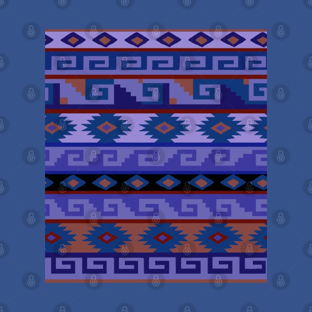 Southwest Tribal Graphic Design - Blue Rust by Esprit-Mystique