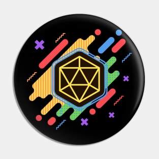 Colorful D20 Dice Funk Pin