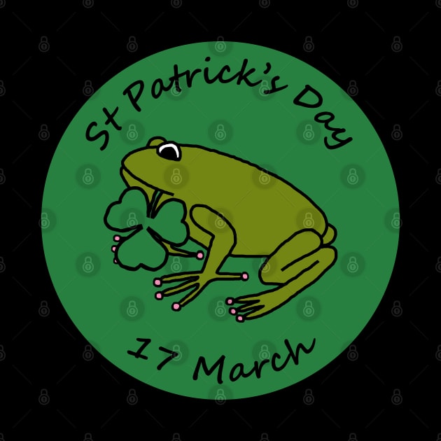 Frog with Shamrock St Patricks Day by ellenhenryart