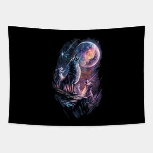 Celestial Wolf Pack Tapestry