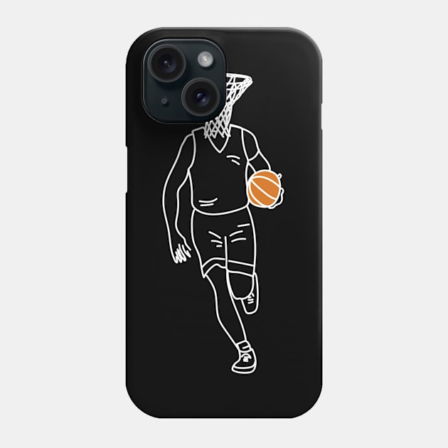 Basket Head, basketball player drawing with a hoop for a head! Phone Case by YourGoods