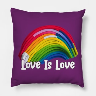 Prideful Skies LGBTQ gay pride Rainbow Colored Design Pillow