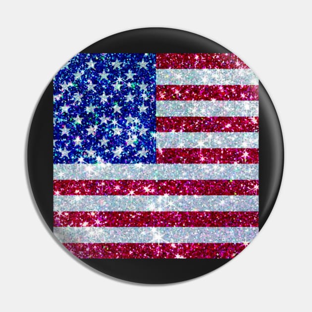 American Flag Glitter Sticker Pin by anacarminda