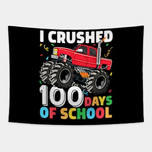 100 Days of School Monster Truck 100th Day of School Boys Tapestry