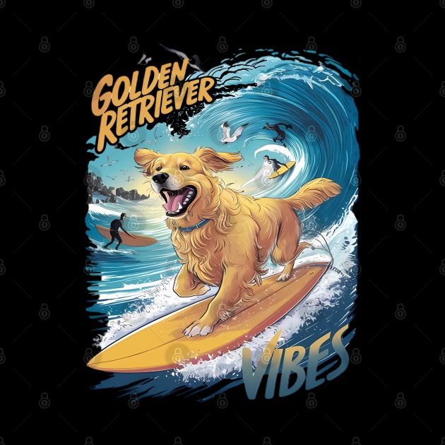 Golden Retriever Surfing Conqueror by coollooks