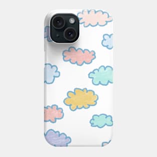 Soft Light Pastels Fluffy Clouds Background Aesthetic Style Phone Case