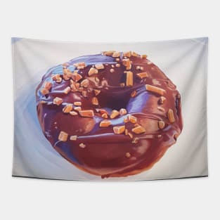 Chocolate Donut with Toffee Bits Painting Tapestry