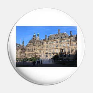 Sheffield Peace Gardens Town Hall Geyser Water Fountain Photograph Pin