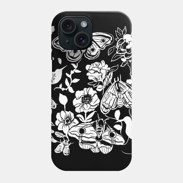 Moth & Flowers, Hummingbirds Garden Witch Gothic Phone Case by LunaElizabeth