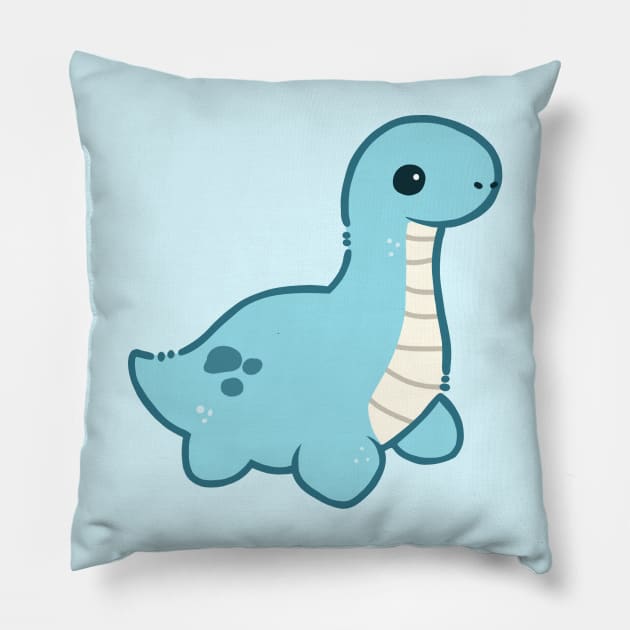 Plesiosaur (Blue) Pillow by LinnsWorld
