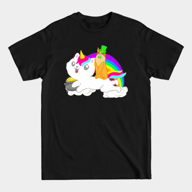 Disover Funny Cute Cat Unicorn Kawaii Dog Animal Pet Lovers St Patrick's Day Costumes Irish Gifts Clothing Pot Of Rainbow Gold - Unicorn Cats Lover - T-Shirt