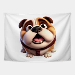 British Bulldog wearing a tie Tapestry