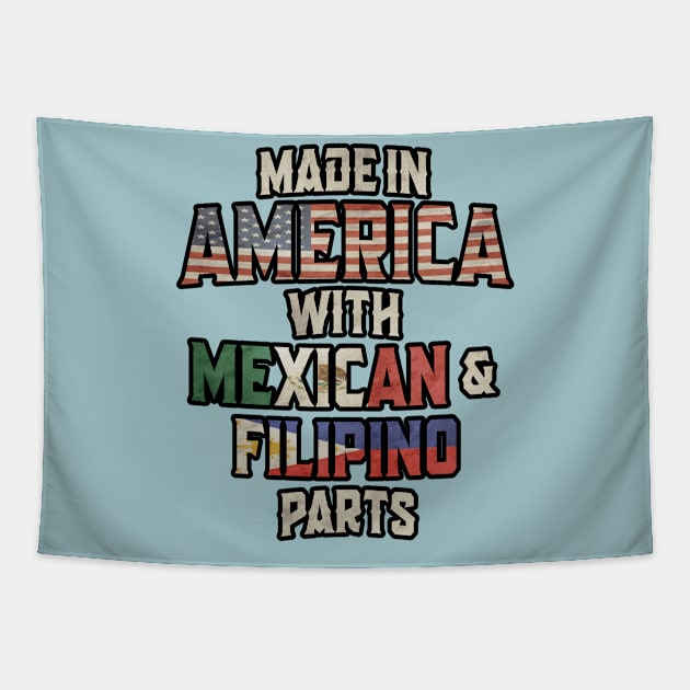 Mexican And Filipino Made In America Mix Heritage Vintage Tapestry by Just Rep It!!