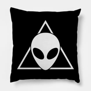 Space Alien Head Triangle Pillow