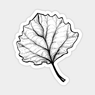 Monochrome Leaf Stipple Shaded Ink Drawing Magnet