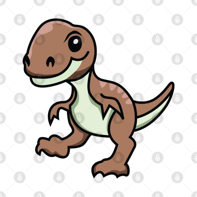 Cute Velociraptor Cartoon Dinosaur Lover by Kawaii Bomb