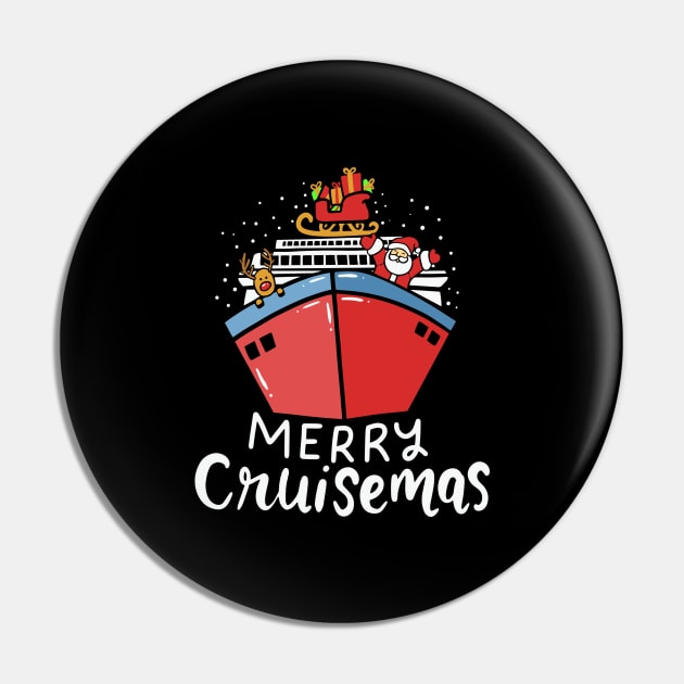 Merry Cruisemas Christmas Cruise Ship Cruising Gift Pin by Hasibit