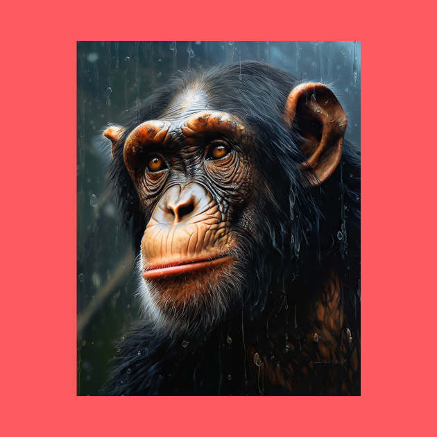 Oil Paint Hyperrealism: Amazing Zoo Chimpanzee by ABART BY ALEXST 