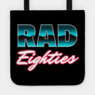 Rad Eighties Neon Synthwave Logo Tote