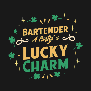 St. Patrick's Day Shamrock Clover Bartender Lucky Charm T-Shirt