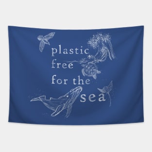 Plastic Free For The Sea Tapestry