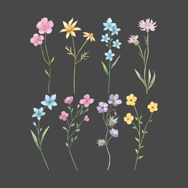 Watercolor Wildflowers, Boho Floral, Nature Lover by ProPod