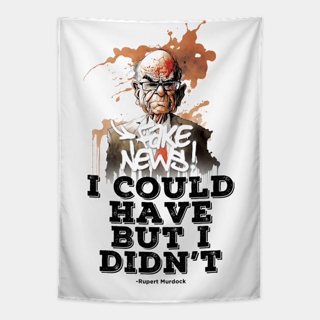 Rupert Murdoch Fake News No. 1 Tapestry by Puff Sumo