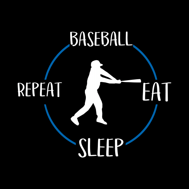 Baseball Eat Sleep Repeat Gift For Baseball Players by OceanRadar