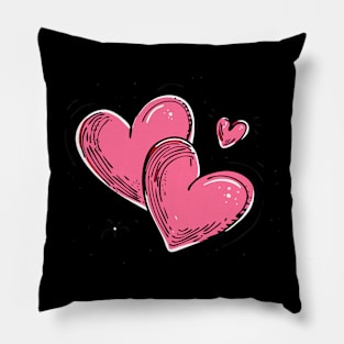 Two Hearts - Love Valentine's Day Lover Couple  Cute Funny Pillow