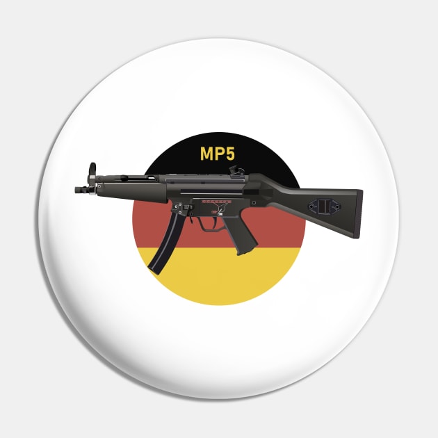 MP5 Submachine Gun with German Flag Pin by NorseTech