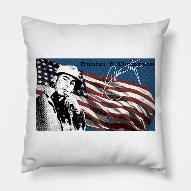 Hunter S Thompson #7 Pillow by Spine Film