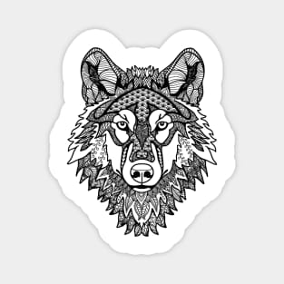 Mandala Wolf Magnet