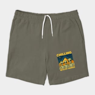 Chilling With My Homies Aliens Design Shorts