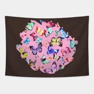 Flying Butterflies Pink Multi Tapestry