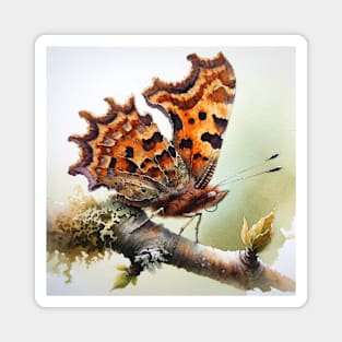 Comma - Watercolor Butterfly Magnet