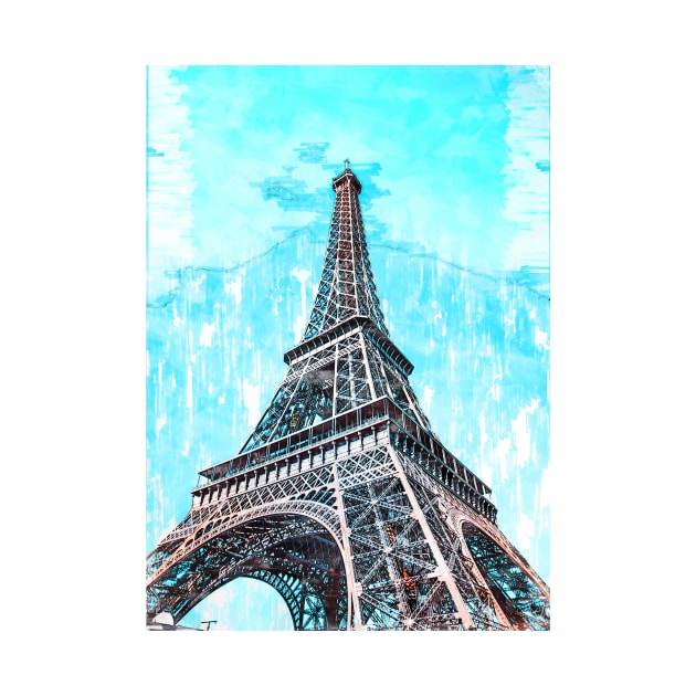 Low Angle View Eiffel Tower. For Eiffel Tower & Paris Lovers. by ColortrixArt